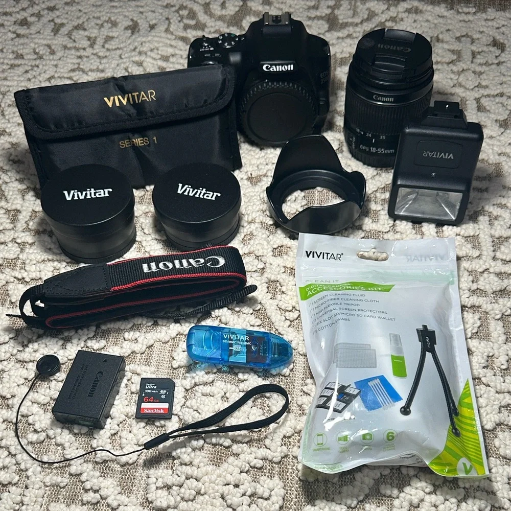 Canon EOS 250D + Camera Backpack Bundle